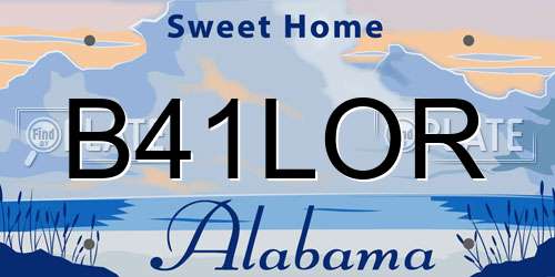 B41LOR Alabama License Plate