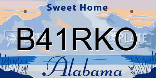 B41RKO Alabama License Plate