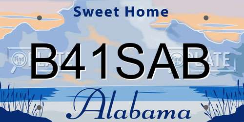 B41SAB Alabama License Plate