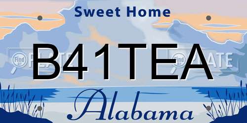 B41TEA Alabama License Plate