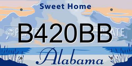 B420BB Alabama License Plate
