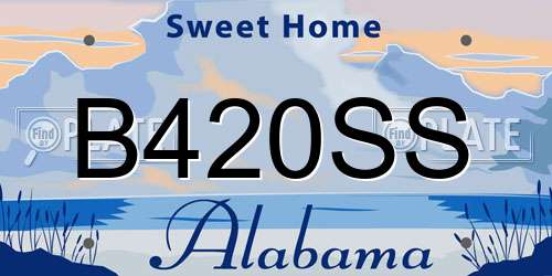 B420SS Alabama License Plate