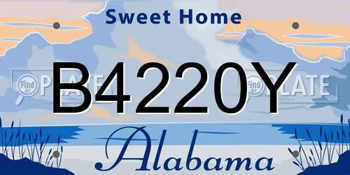 B4220Y Alabama License Plate