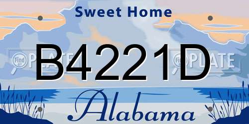 B4221D Alabama License Plate