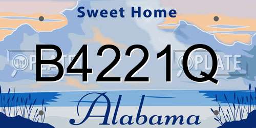 B4221Q Alabama License Plate