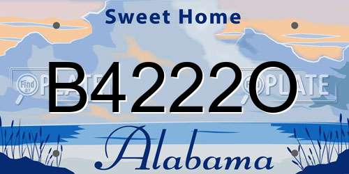 B4222O Alabama License Plate
