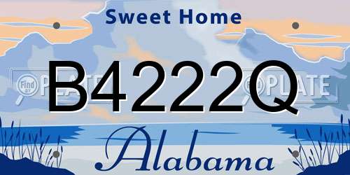 B4222Q Alabama License Plate