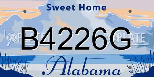 B4226G Alabama License Plate