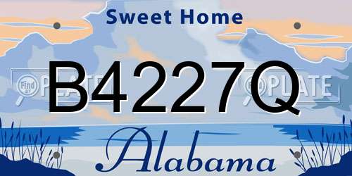 B4227Q Alabama License Plate