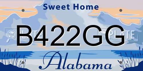 B422GG Alabama License Plate