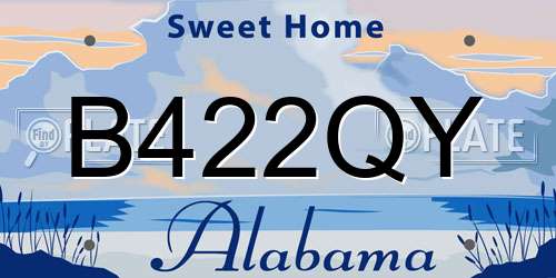 B422QY Alabama License Plate