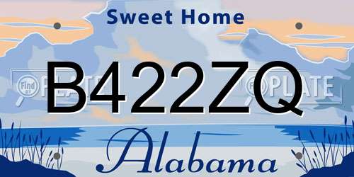 B422ZQ Alabama License Plate