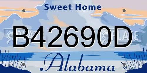 B42690D Alabama License Plate