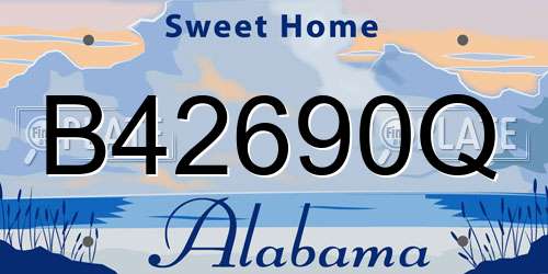 B42690Q Alabama License Plate