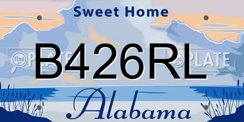 B426RL Alabama License Plate
