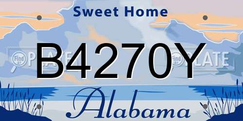 B4270Y Alabama License Plate