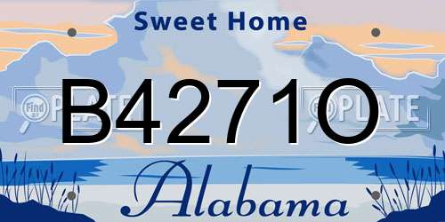 B4271O Alabama License Plate