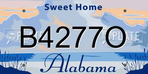 B4277O Alabama License Plate