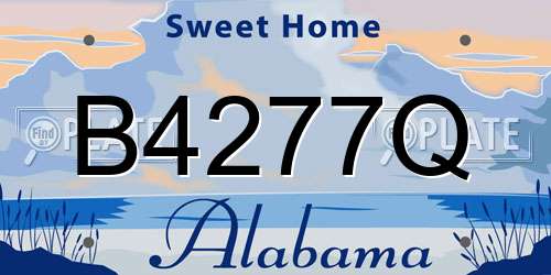 B4277Q Alabama License Plate