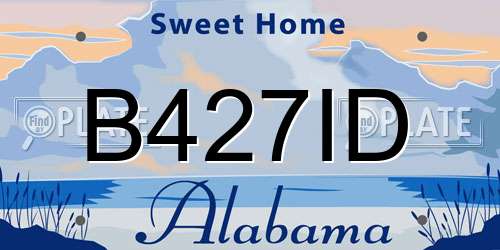B427ID Alabama License Plate