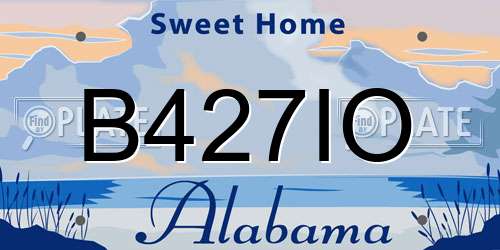 B427IO Alabama License Plate
