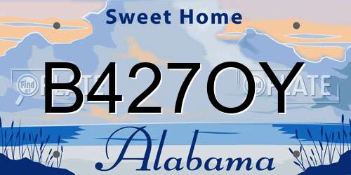 B427OY Alabama License Plate