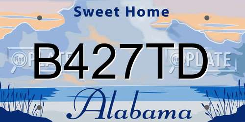 B427TD Alabama License Plate