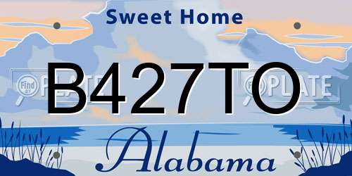 B427TO Alabama License Plate