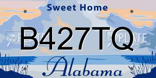 B427TQ Alabama License Plate