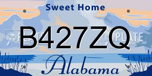 B427ZQ Alabama License Plate
