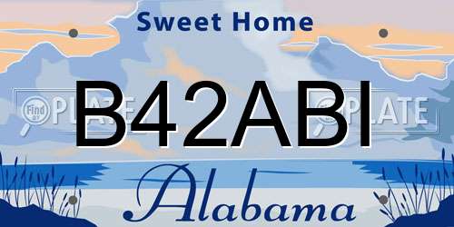 B42ABI Alabama License Plate