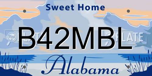 B42MBL Alabama License Plate