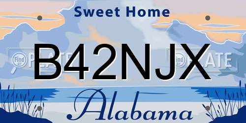 B42NJX Alabama License Plate