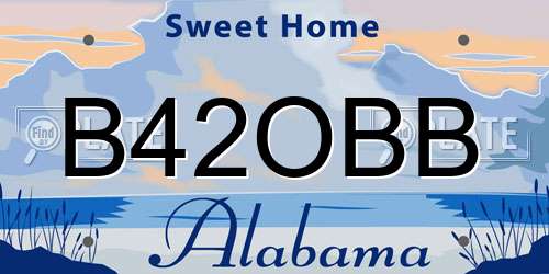 B42OBB Alabama License Plate