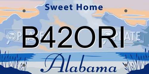B42ORI Alabama License Plate