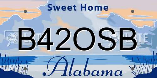 B42OSB Alabama License Plate