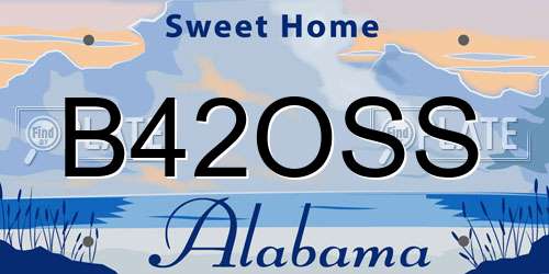 B42OSS Alabama License Plate