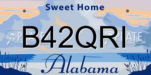 B42QRI Alabama License Plate