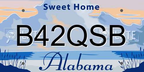 B42QSB Alabama License Plate