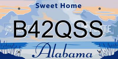 B42QSS Alabama License Plate