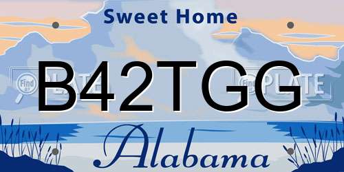 B42TGG Alabama License Plate
