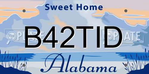 B42TID Alabama License Plate