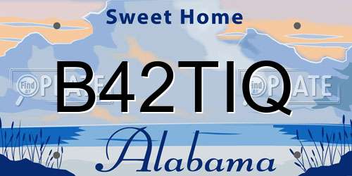 B42TIQ Alabama License Plate