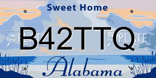B42TTQ Alabama License Plate