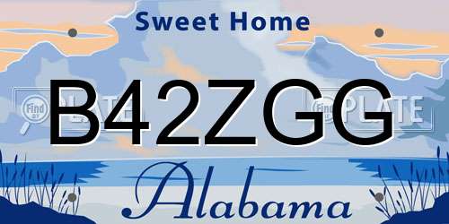 B42ZGG Alabama License Plate