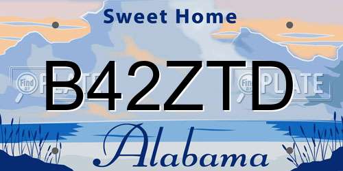 B42ZTD Alabama License Plate