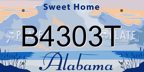 B4303T Alabama License Plate