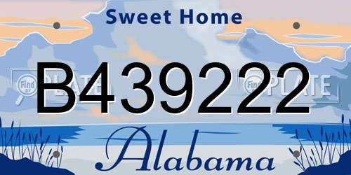 B439222 Alabama License Plate