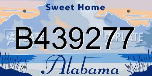 B439277 Alabama License Plate