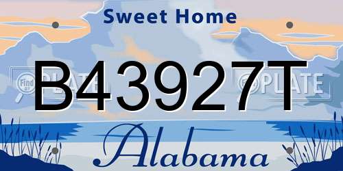 B43927T Alabama License Plate